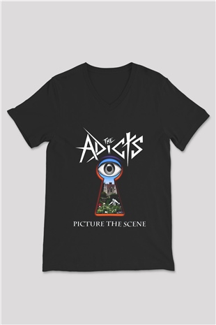 The Adicts Siyah Unisex V Yaka Tişört T-Shirt