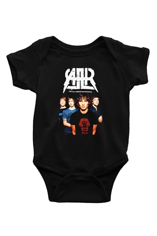 The All-American Rejects Baskılı Siyah Bebek Body - Zıbın