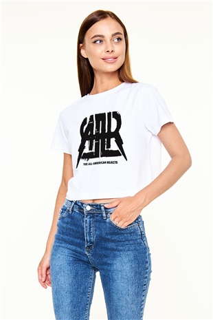 The All-American Rejects Beyaz Croptop Tişört