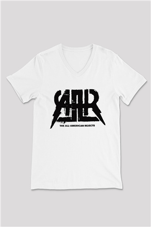 The All-American Rejects Beyaz Unisex V Yaka Tişört T-Shirt