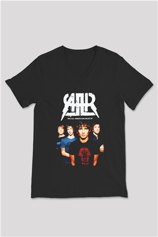 The All-American Rejects Siyah Unisex V Yaka Tişört T-Shirt