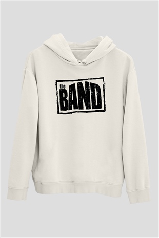 The Band Beyaz Unisex Kapşonlu Sweatshirt