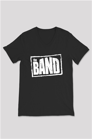 The Band Siyah Unisex V Yaka Tişört T-Shirt