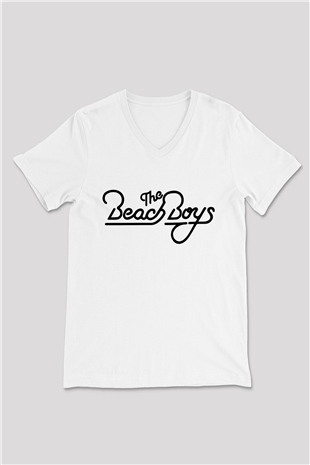 The Beach Boys Beyaz Unisex V Yaka Tişört T-Shirt