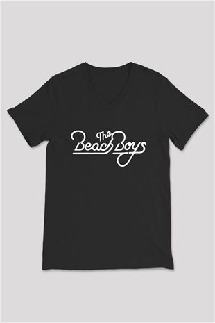 The Beach Boys Siyah Unisex V Yaka Tişört T-Shirt
