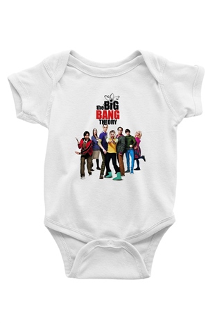 The Big Bang Theory Baskılı Beyaz Unisex Bebek Body - Zıbın