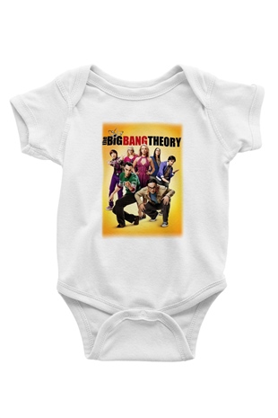 The Big Bang Theory Baskılı Beyaz Unisex Bebek Body - Zıbın