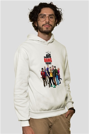 The Big Bang Theory Beyaz Unisex Kapşonlu Sweatshirt