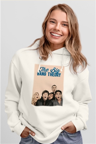 The Big Bang Theory Beyaz Unisex Kapşonlu Sweatshirt