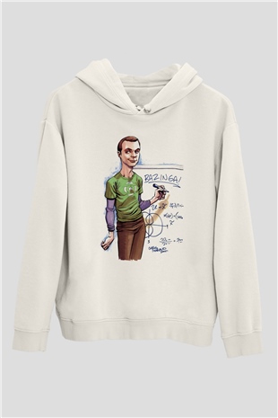 The Big Bang Theory Beyaz Unisex Kapşonlu Sweatshirt