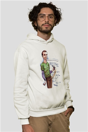 The Big Bang Theory Beyaz Unisex Kapşonlu Sweatshirt