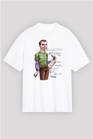 The Big Bang Theory Beyaz Unisex Oversize Tişört T-Shirt