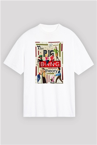 The Big Bang Theory Beyaz Unisex Oversize Tişört T-Shirt