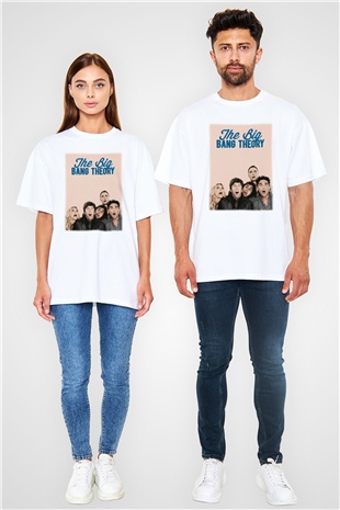 The Big Bang Theory Beyaz Unisex Oversize Tişört T-Shirt