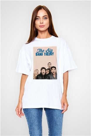 The Big Bang Theory Beyaz Unisex Oversize Tişört T-Shirt