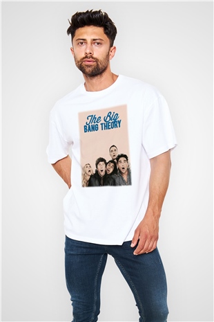 The Big Bang Theory Beyaz Unisex Oversize Tişört T-Shirt