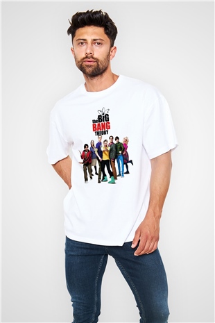 The Big Bang Theory Beyaz Unisex Oversize Tişört T-Shirt