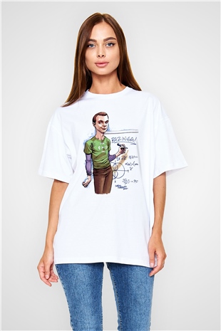 The Big Bang Theory Beyaz Unisex Oversize Tişört T-Shirt