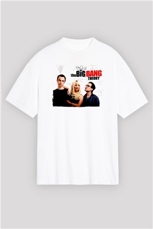 The Big Bang Theory Beyaz Oversize Tişört Oversize T-shirt