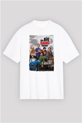 The Big Bang Theory Beyaz Oversize Tişört Oversize T-shirt