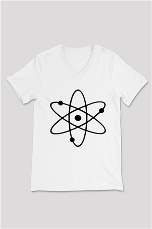 The Big Bang Theory Beyaz Unisex V Yaka Tişört T-Shirt