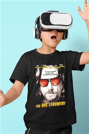 The Big Lebowski Büyük Lebowski Baskılı Siyah Unisex Çocuk Tişört