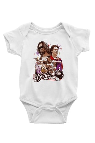 The Big Lebowski Büyük Lebowski Baskılı Beyaz Unisex Bebek Body - Zıbın