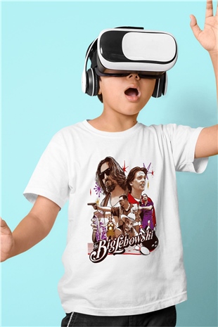 The Big Lebowski Büyük Lebowski Baskılı Beyaz Unisex Çocuk Tişört
