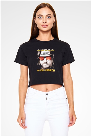 The Big Lebowski Büyük Lebowski Siyah Crop Top Tişört