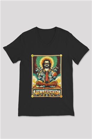 The Big Lebowski Büyük Lebowski Siyah Unisex V Yaka Tişört