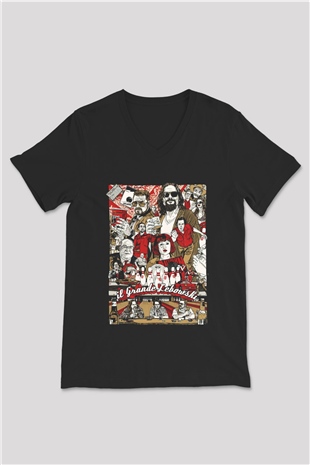The Big Lebowski Büyük Lebowski Siyah Unisex V Yaka Tişört