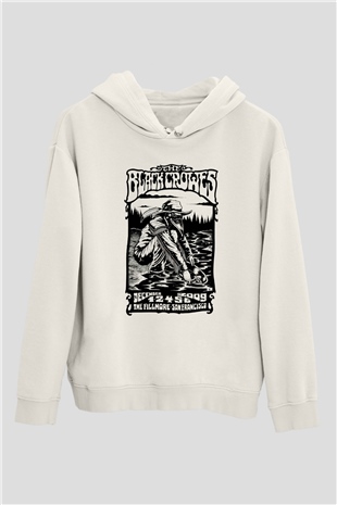 The Black Crowes Beyaz Unisex Kapşonlu Sweatshirt
