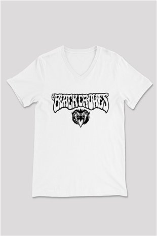 The Black Crowes Beyaz Unisex V Yaka Tişört