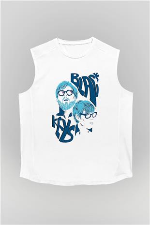 The Black Keys Baskılı Beyaz Unisex Kolsuz Tişört - Tshirt