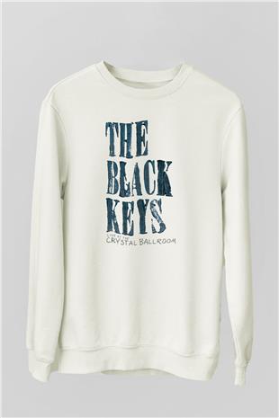 The Black Keys Baskılı Beyaz Unisex Sweatshirt