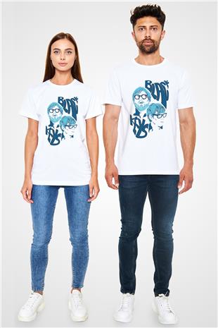 The Black Keys Baskılı Unisex Beyaz Tişört - Tshirt