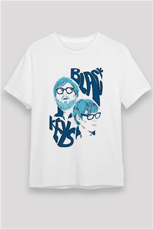 The Black Keys Baskılı Unisex Beyaz Tişört - Tshirt