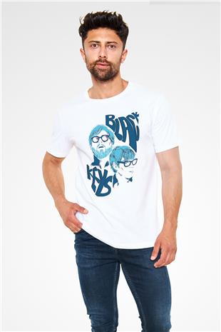The Black Keys Baskılı Unisex Beyaz Tişört - Tshirt