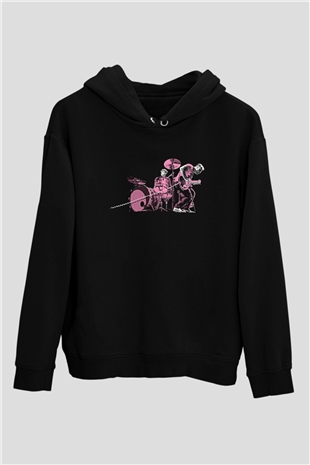The Black Keys Baskılı Unisex Siyah Kapüşonlu Sweatshirt