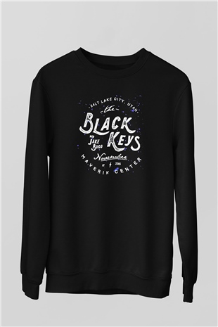The Black Keys Baskılı Unisex Siyah Sweatshirt