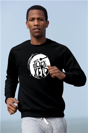 The Black Keys Baskılı Unisex Siyah Sweatshirt