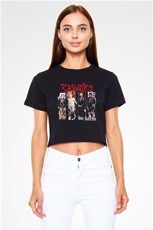 The Casualties Siyah Crop Top Tişört