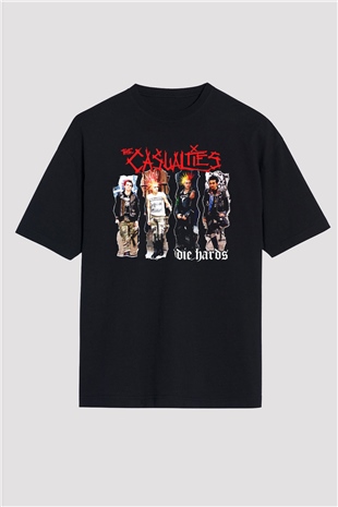 The Casualties Siyah Unisex Oversize Tişört T-Shirt