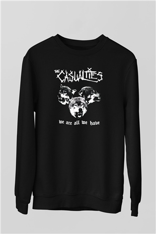 The Casualties Siyah Unisex Sweatshirt