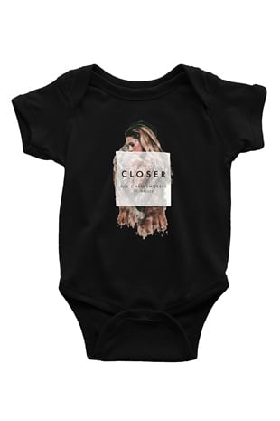 The Chainsmokers Baskılı Siyah Bebek Body - Zıbın