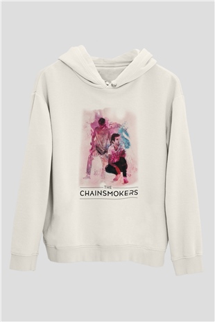 The Chainsmokers Beyaz Unisex Kapüşonlu Sweatshirt