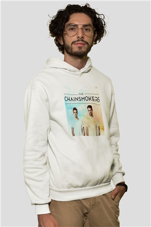 The Chainsmokers Beyaz Unisex Kapüşonlu Sweatshirt