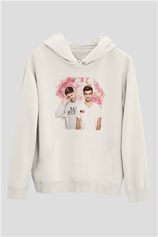 The Chainsmokers Beyaz Unisex Kapüşonlu Sweatshirt