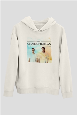 The Chainsmokers Beyaz Unisex Kapüşonlu Sweatshirt