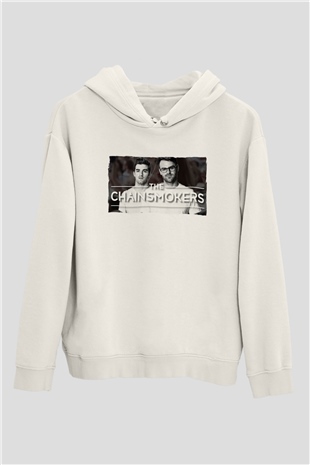 The Chainsmokers Beyaz Unisex Kapüşonlu Sweatshirt